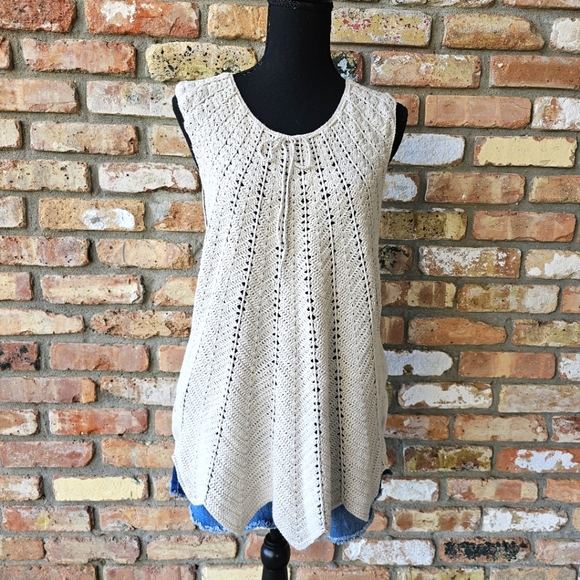 Sahalie Crochet Pattern Cotton/Ramie Sleeveless Top - Picture 13 of 16